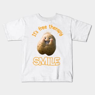 Smile it's free therapy Kids T-Shirt